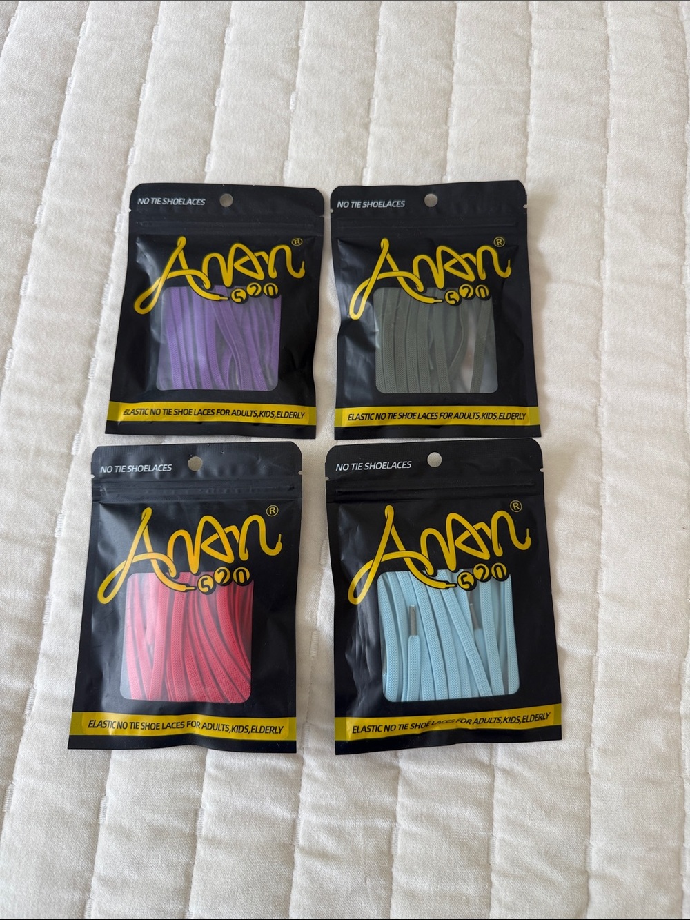 Shoe laces No Tie Elastic  Shoelace Sets - 4 Pack